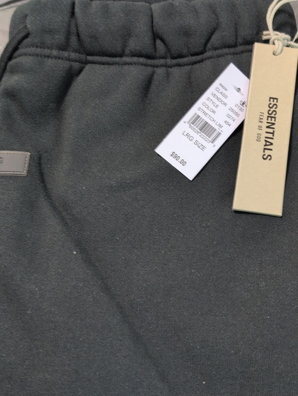 Essentials Black Drawstring Sweatpants with Branded Tag